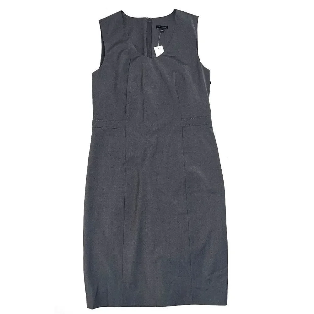 NWT Ann Taylor Women's Gray Sheath Dress - Picture 1 of 6